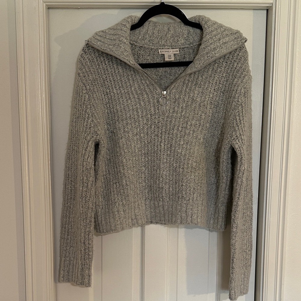 Sincerely Jules Gray Cowl Neck Sweater Size M
